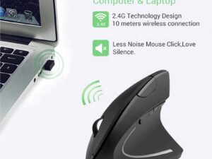 2.4G Wireless Right Handed Mouse Ergonomic Wireless Vertical Mouse 6 Buttons For Laptop Desktop